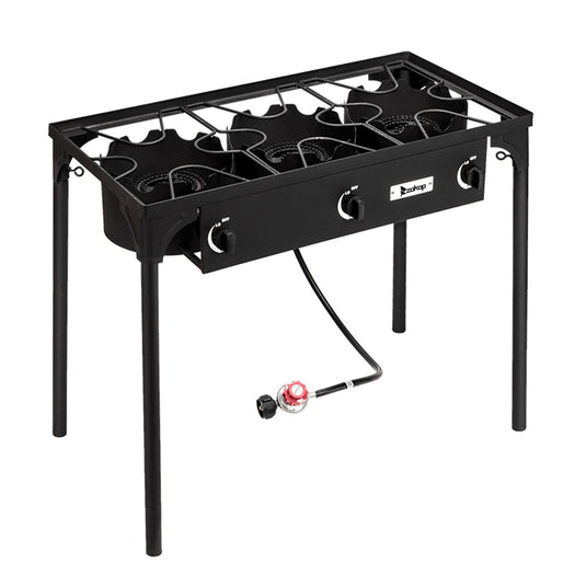 225,000 BTU Outdoor Propane Camp Stove – 3 Burner Cooker