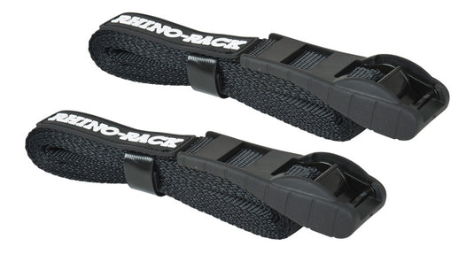 Rhino-Rack Rapid Tie Down Straps w/Buckle Protector - 3.5m/11.5ft - Pair - Black