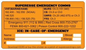Load image into Gallery viewer, Emergency Comms &amp; ICE Decal - Radio  Frequency/Channel and Telephone Contact Numbers, ICE Card
