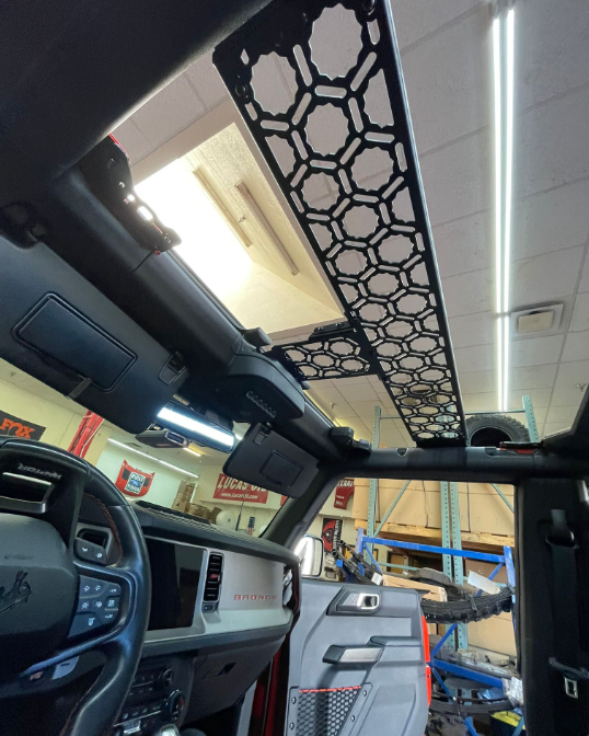 Load image into Gallery viewer, Bronco Raptor 2022 + Inside Roof Mount (across front seats with short front panel) by Adapt-A-Panel
