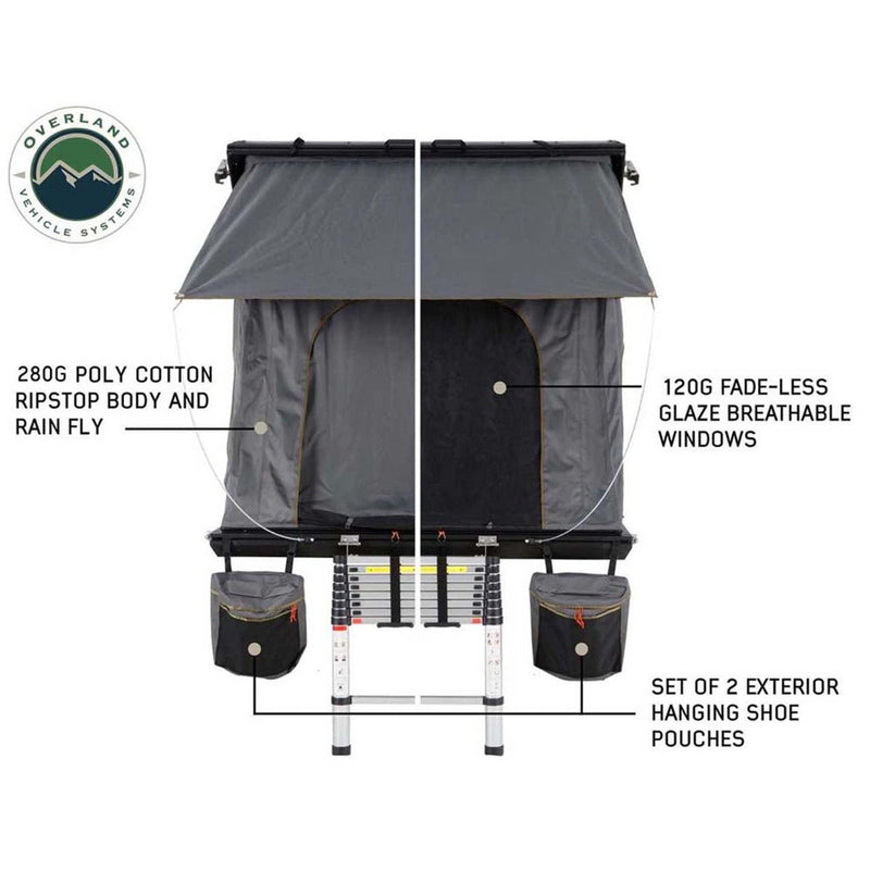 Load image into Gallery viewer, HD Mamba Clam Shell Aluminum Hard Shell Roof Top Tent, Grey Body &amp; Green Trim
