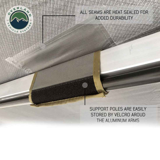 HD Nomadic 270 Degree Awning - Passenger Side - Dark Gray Awning With Black Cover