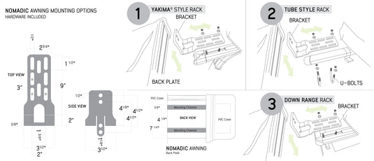 HD Nomadic 270 LT Awning & Wall 1, 2, & Mounting Brackets - Driver Side