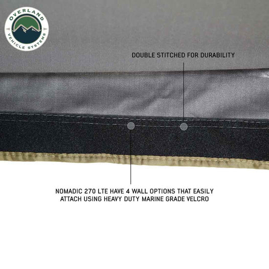 HD Nomadic 270 LTE Awning - Passenger Side - Dark Gray with Black Travel Cover Universal