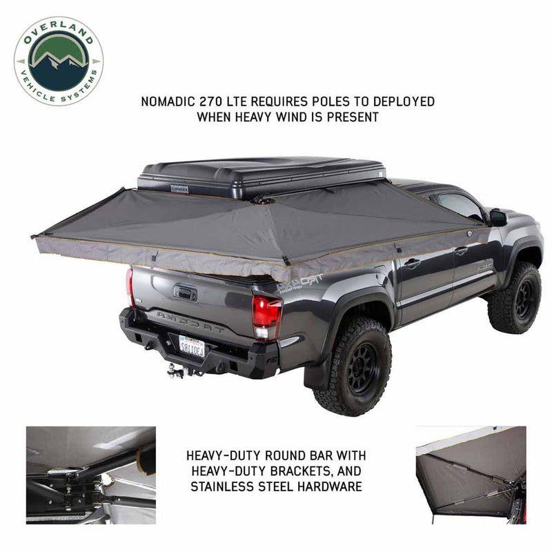 Load image into Gallery viewer, HD Nomadic 270 LTE Awning - Passenger Side - Dark Gray with Black Travel Cover Universal
