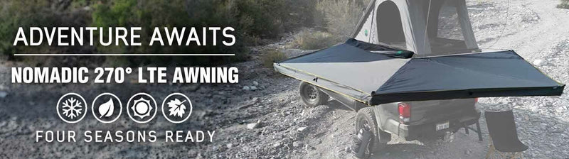 Load image into Gallery viewer, HD Nomadic 270 LTE Awning - Passenger Side - Dark Gray with Black Travel Cover Universal
