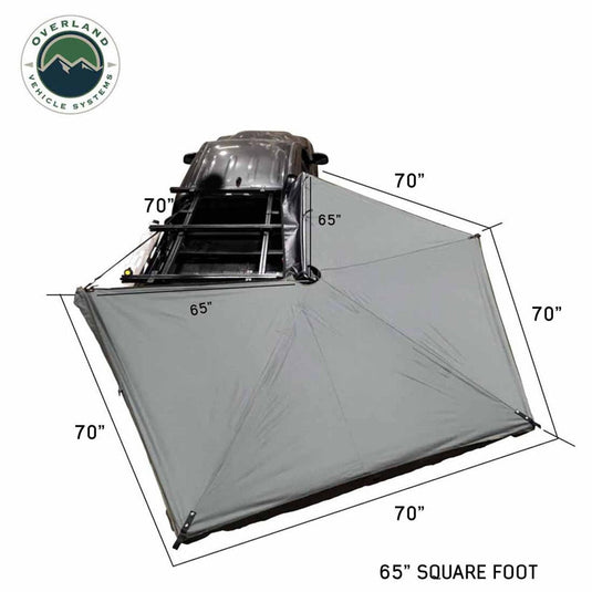 HD Nomadic 270 LTE Awning - Passenger Side - Dark Gray with Black Travel Cover Universal