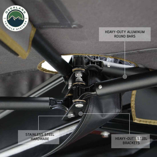 HD Nomadic 270 LTE Awning - Passenger Side - Dark Gray with Black Travel Cover Universal