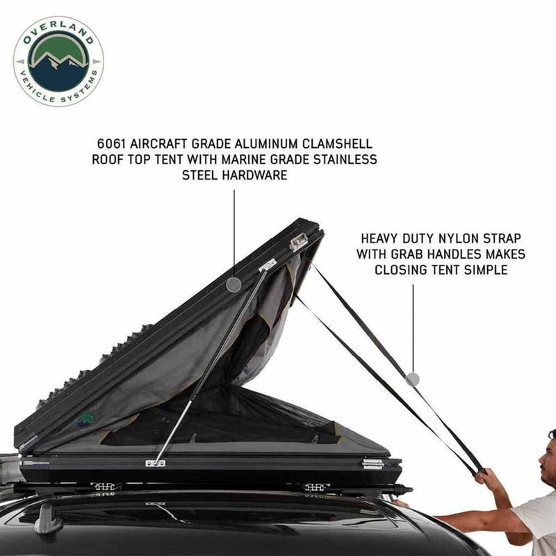 Load image into Gallery viewer, HD Sidewinder Side Load Aluminum Hard Shell Roof Top Tent, Grey Body &amp; Green Trim
