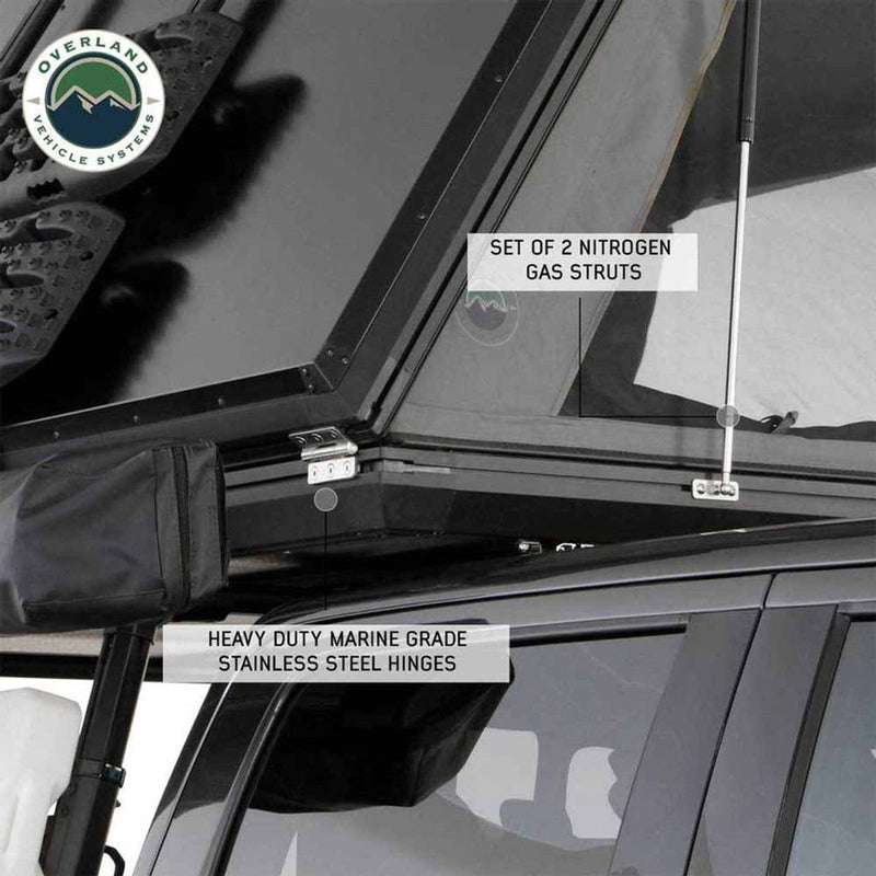 Load image into Gallery viewer, HD Sidewinder Side Load Aluminum Hard Shell Roof Top Tent, Grey Body &amp; Green Trim
