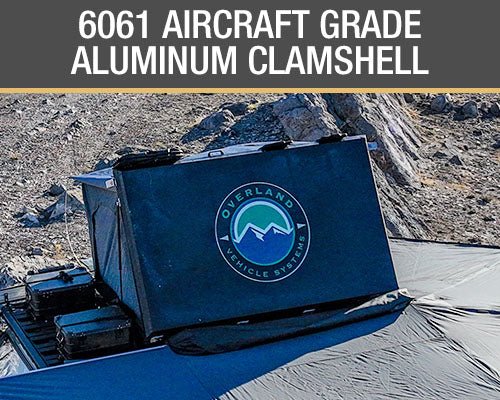 HD Sidewinder Side Load Aluminum Hard Shell Roof Top Tent, Grey Body & Green Trim