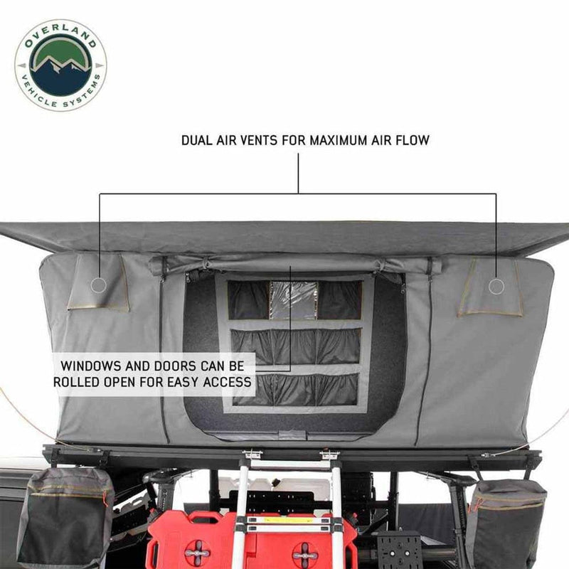 Load image into Gallery viewer, HD Sidewinder Side Load Aluminum Hard Shell Roof Top Tent, Grey Body &amp; Green Trim
