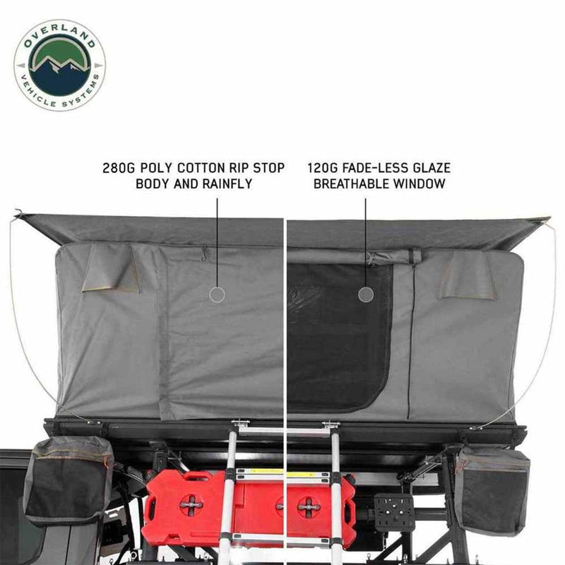 Load image into Gallery viewer, HD Sidewinder Side Load Aluminum Hard Shell Roof Top Tent, Grey Body &amp; Green Trim
