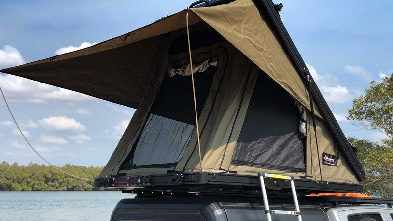 Load image into Gallery viewer, The Bush Company AX27 Clamshell Roof Top Tent
