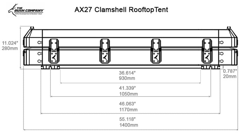 Load image into Gallery viewer, The Bush Company AX27 Clamshell Roof Top Tent
