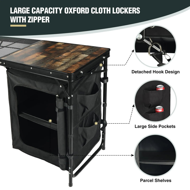 Load image into Gallery viewer, Portable Camping Kitchen Table with Storage Organizer for Outdoor
