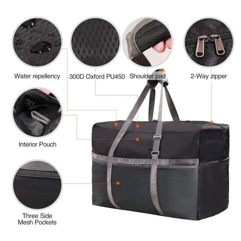 Load image into Gallery viewer, 60/75/96L/100L Large Foldable Travel Bag Lightweight Sports Bag
