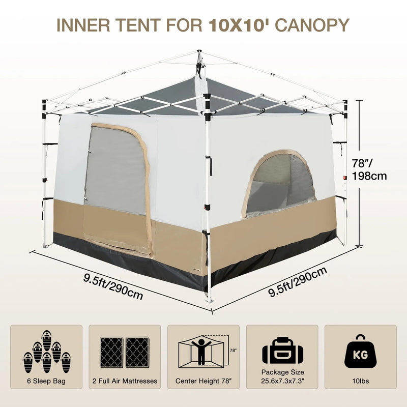 Load image into Gallery viewer, Camping Cube Inner Tent for 10&#39;x10&#39; Pop Up Canopy (Canopy &amp; Frame NOT Included)
