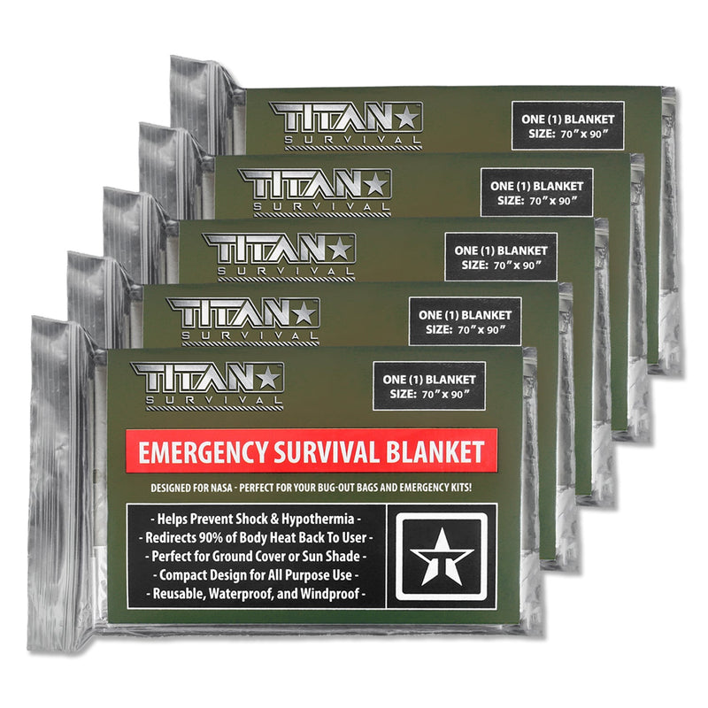 Load image into Gallery viewer, XL Emergency Survival Blankets, 5-Pack
