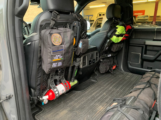 Off-Road Seat Back Panel Kit with Shovel - Hammer - Fire Extinguisher