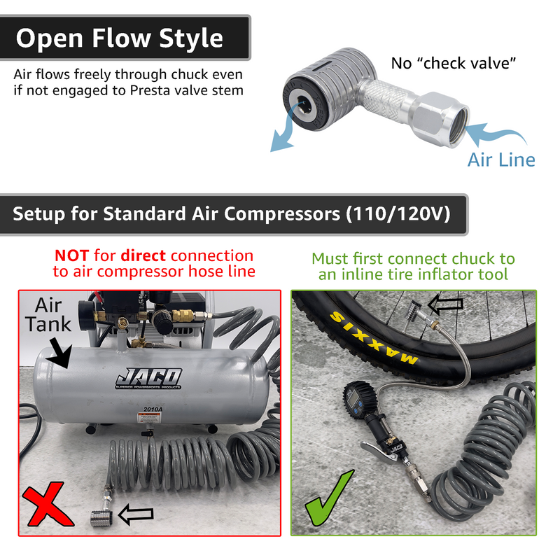 Load image into Gallery viewer, Lightning™ XP Locking Presta Air Chuck for Bike Tires - 1/4&quot; F-NPT (Presta Valves)
