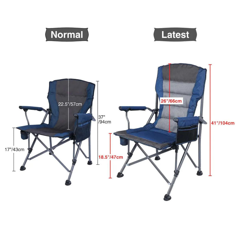 Load image into Gallery viewer, Heavy Duty Folding Camping Chair with High Back &amp; Cup Holder
