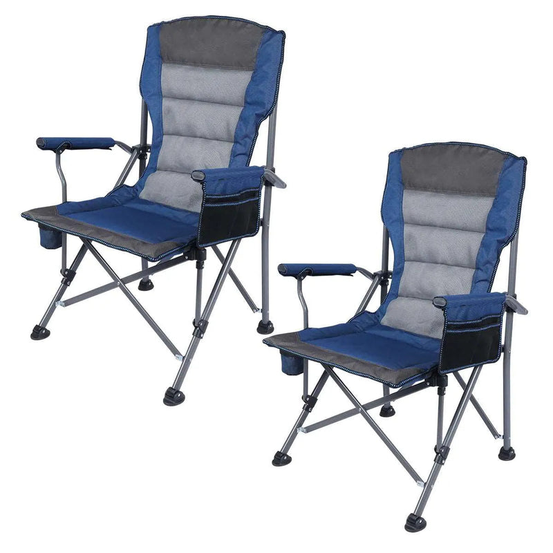 Load image into Gallery viewer, Heavy Duty Folding Camping Chair with High Back &amp; Cup Holder
