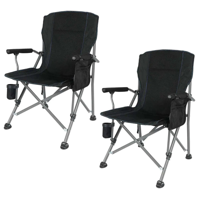 Load image into Gallery viewer, Heavy Duty Folding Camping Chair with High Back &amp; Cup Holder
