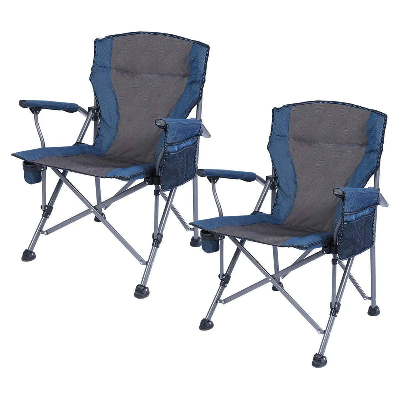 Load image into Gallery viewer, Heavy Duty Folding Camping Chair with High Back &amp; Cup Holder
