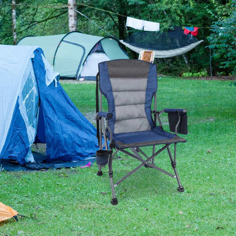 Load image into Gallery viewer, Heavy Duty Folding Camping Chair with High Back &amp; Cup Holder
