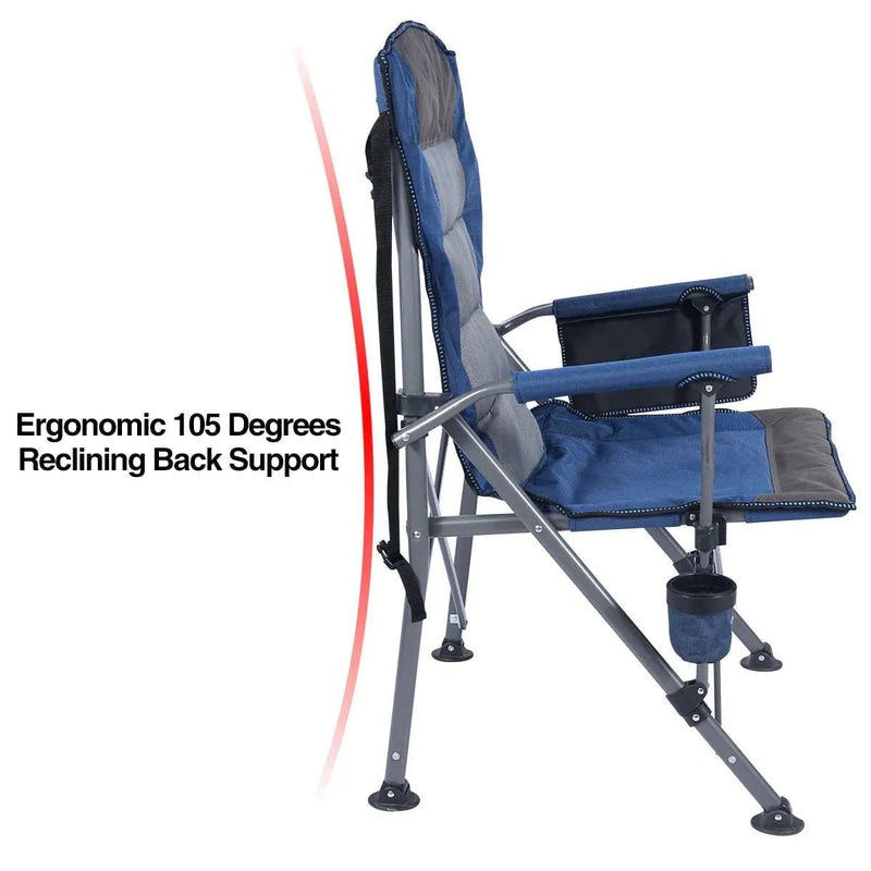 Load image into Gallery viewer, Heavy Duty Folding Camping Chair with High Back &amp; Cup Holder
