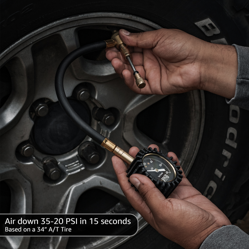 Load image into Gallery viewer, RapidFlow™ Tire Deflator Gauge (0-60 PSI) | Rapid Off-Road Air Down Kit
