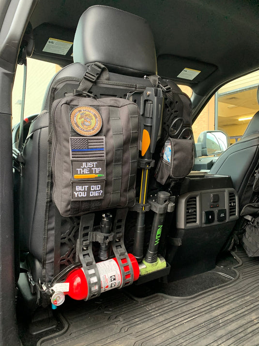 Off-Road Seat Back Panel Kit with Shovel - Hammer - Fire Extinguisher