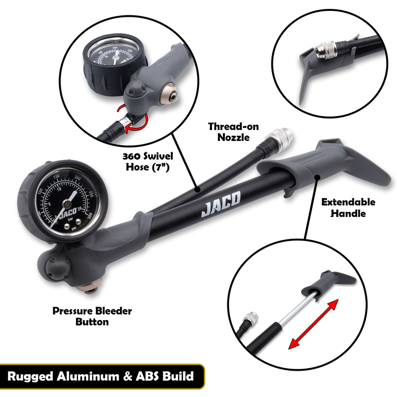 Load image into Gallery viewer, ShockPro™ Mountain Bike Shock Pump with Gauge - 300 PSI
