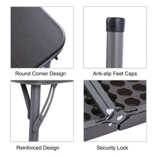 Lightweight Portable Square Card Table with Folding Legs