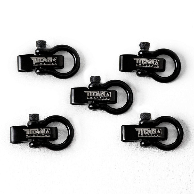 Load image into Gallery viewer, Stainless Steel Bow Shackles, 5-Pack | BLACK
