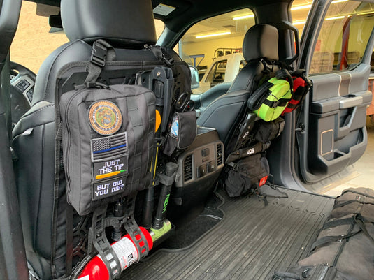 Off-Road Seat Back Panel Kit with Shovel - Hammer - Fire Extinguisher
