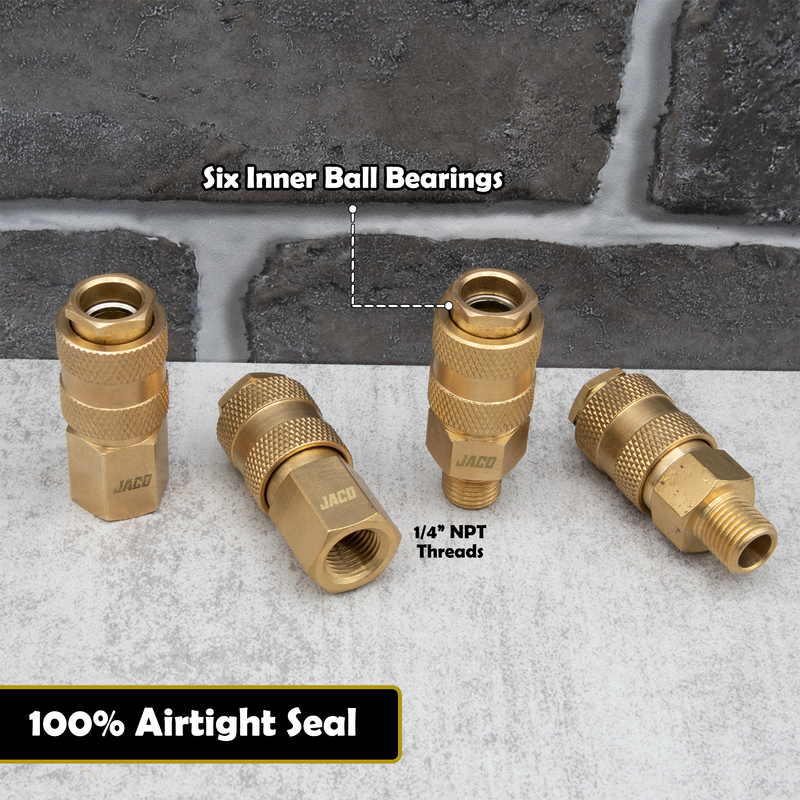 Load image into Gallery viewer, Hi-Flo Quick Connect Air Fittings | Plug &amp; Coupler Kit - 1/4&quot; NPT (Set of 12)
