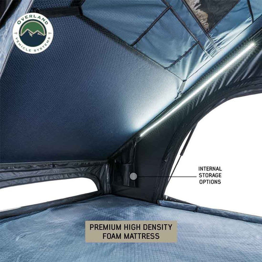 Stay Ready Outdoors XD Lohtse Clam Shell Aluminum Hard Shell Roof Top Tent, Blue Body & Black Rainfly