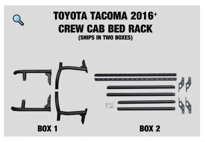 Load image into Gallery viewer, Tacoma Crew Cab Bed Rack 2016+
