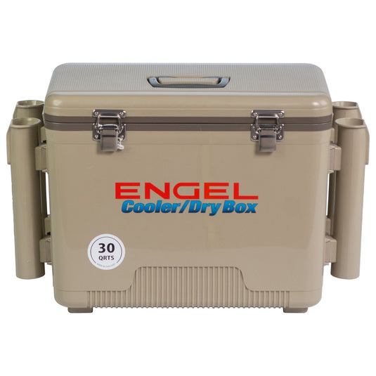 Engel 30 Quart Drybox/Cooler with Rod Holders